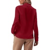 image:imageLYANER Womens Ruffle Front Elegant Blouse  Collar Neck Button Down Long Sleeve Ruffled Shirt Dressy Casual Work TopsWine Red