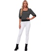 image:imageLYANER Womens Striped Square Neck Blouse Tops  Summer Puff Half Sleeve Slim Fitted Business Casual Top ShirtsBlack
