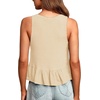 image:imageLYANER Womens V Neck Casual Tank Top  Ruffle Hem Babydoll Blouse Sleeveless Flowy Peplum TopsBeige