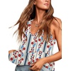 image:imageLYANER Womens V Neck Casual Tank Top  Ruffle Hem Babydoll Blouse Sleeveless Flowy Peplum TopsFloral Beige