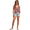 image:imageLYANER Womens V Neck Casual Tank Top  Ruffle Hem Babydoll Blouse Sleeveless Flowy Peplum TopsFloral Multi