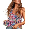 image:imageLYANER Womens V Neck Casual Tank Top  Ruffle Hem Babydoll Blouse Sleeveless Flowy Peplum TopsFloral Multicolored