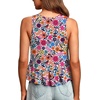 image:imageLYANER Womens V Neck Casual Tank Top  Ruffle Hem Babydoll Blouse Sleeveless Flowy Peplum TopsFloral Multicolored