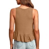 image:imageLYANER Womens V Neck Casual Tank Top  Ruffle Hem Babydoll Blouse Sleeveless Flowy Peplum TopsKhaki