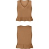 image:imageLYANER Womens V Neck Casual Tank Top  Ruffle Hem Babydoll Blouse Sleeveless Flowy Peplum TopsKhaki