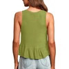 image:imageLYANER Womens V Neck Casual Tank Top  Ruffle Hem Babydoll Blouse Sleeveless Flowy Peplum TopsLight Green