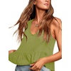 image:imageLYANER Womens V Neck Casual Tank Top  Ruffle Hem Babydoll Blouse Sleeveless Flowy Peplum TopsLight Green