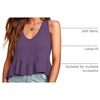 image:imageLYANER Womens V Neck Casual Tank Top  Ruffle Hem Babydoll Blouse Sleeveless Flowy Peplum TopsLight Purple