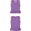image:imageLYANER Womens V Neck Casual Tank Top  Ruffle Hem Babydoll Blouse Sleeveless Flowy Peplum TopsLight Purple