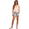image:imageLYANER Womens V Neck Casual Tank Top  Ruffle Hem Babydoll Blouse Sleeveless Flowy Peplum TopsSolid Beige