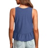 image:imageLYANER Womens V Neck Casual Tank Top  Ruffle Hem Babydoll Blouse Sleeveless Flowy Peplum TopsSolid Dark Blue