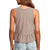 image:imageLYANER Womens V Neck Casual Tank Top  Ruffle Hem Babydoll Blouse Sleeveless Flowy Peplum TopsSolid Khaki
