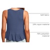 image:imageLYANER Womens V Neck Casual Tank Top  Ruffle Hem Babydoll Blouse Sleeveless Flowy Peplum TopsSolid Navy