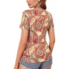 image:imageLYANER Womens Wrap Deep V Neck Sexy Blouse  Summer Short Sleeve Ruched Slim Fitted Going Out Tops Comfy Soft ShirtsMulti Paisley