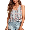 image:imageLYANER Womens V Neck Casual Tank Top  Ruffle Hem Babydoll Blouse Sleeveless Flowy Peplum TopsFloral Beige