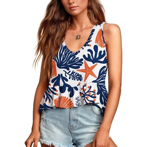 image:imageLYANER Womens V Neck Casual Tank Top  Ruffle Hem Babydoll Blouse Sleeveless Flowy Peplum TopsOceanic Blue