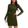 image:imageLYANER Womens Cable Knit Bodycon DressArmy Green