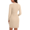 image:imageLYANER Womens Cable Knit Bodycon DressBeige