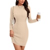 image:imageLYANER Womens Cable Knit Bodycon DressBeige