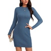 image:imageLYANER Womens Cable Knit Bodycon DressDark Blue
