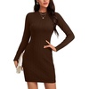 image:imageLYANER Womens Cable Knit Bodycon DressDark Brown