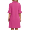 image:imageLYANER Womens Collar V Neck Casaul Midi Dress with PocketsRose