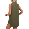 image:imageLYANER Womens Collar V Neck Casual Shirt DressArmy Green