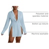 image:imageLYANER Womens Collared Deep V Neck Sexy TopsAzure