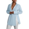 image:imageLYANER Womens Collared Deep V Neck Sexy TopsAzure