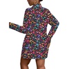 image:imageLYANER Womens Collared Deep V Neck Sexy TopsBlack Print