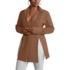 image:imageLYANER Womens Collared Deep V Neck Sexy TopsBrown
