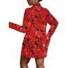 image:imageLYANER Womens Collared Deep V Neck Sexy TopsFloral Red