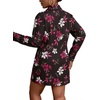 image:imageLYANER Womens Collared Deep V Neck Sexy TopsFlower Black