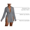 image:imageLYANER Womens Collared Deep V Neck Sexy TopsGray