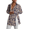 image:imageLYANER Womens Collared Deep V Neck Sexy TopsKhaki Print