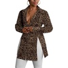 image:imageLYANER Womens Collared Deep V Neck Sexy TopsLeopard Print