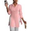 image:imageLYANER Womens Collared Deep V Neck Sexy TopsLight Pink