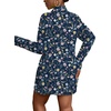 image:imageLYANER Womens Collared Deep V Neck Sexy TopsNavy Blue Print
