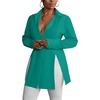 image:imageLYANER Womens Collared Deep V Neck Sexy TopsPeacock Green