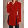 image:imageLYANER Womens Collared Deep V Neck Sexy TopsRed