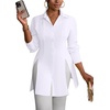 image:imageLYANER Womens Collared Deep V Neck Sexy TopsWhite