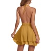 image:imageLYANER Womens Deep V Neck Sexy Mini DressPlain Ginger
