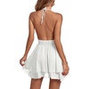 image:imageLYANER Womens Deep V Neck Sexy Mini DressPure White