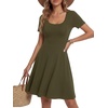 image:imageLYANER Womens Fit and Flare Casual Mini DressArmy Green