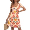 image:imageLYANER Womens Fit and Flare Casual Mini DressDark Beige