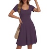 image:imageLYANER Womens Fit and Flare Casual Mini DressDark Purple