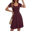 image:imageLYANER Womens Fit and Flare Casual Mini DressDark Red