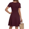image:imageLYANER Womens Fit and Flare Casual Mini DressDark Red
