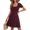 image:imageLYANER Womens Fit and Flare Casual Mini DressDark Red