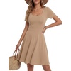 image:imageLYANER Womens Fit and Flare Casual Mini DressKhaki